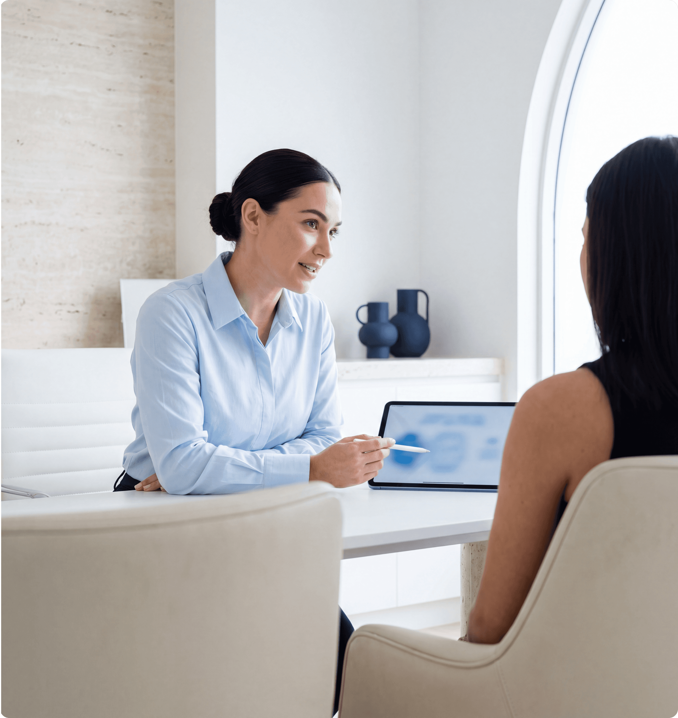 Consultation with tablet