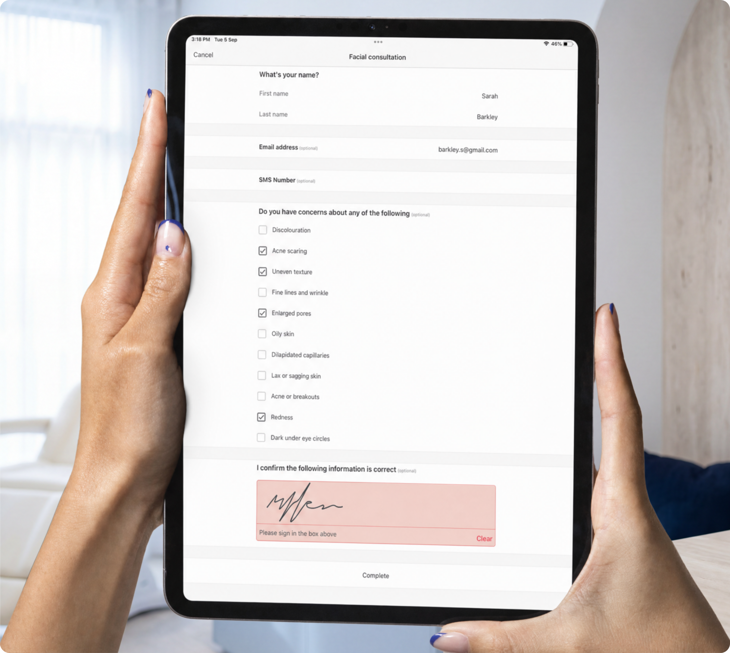 Clee Consult digital forms on tablet